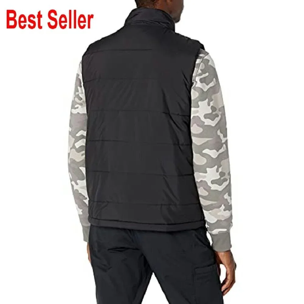 Men's Midweight Fleece-Lined Puffer Vest Classic Insulated Winter Layering